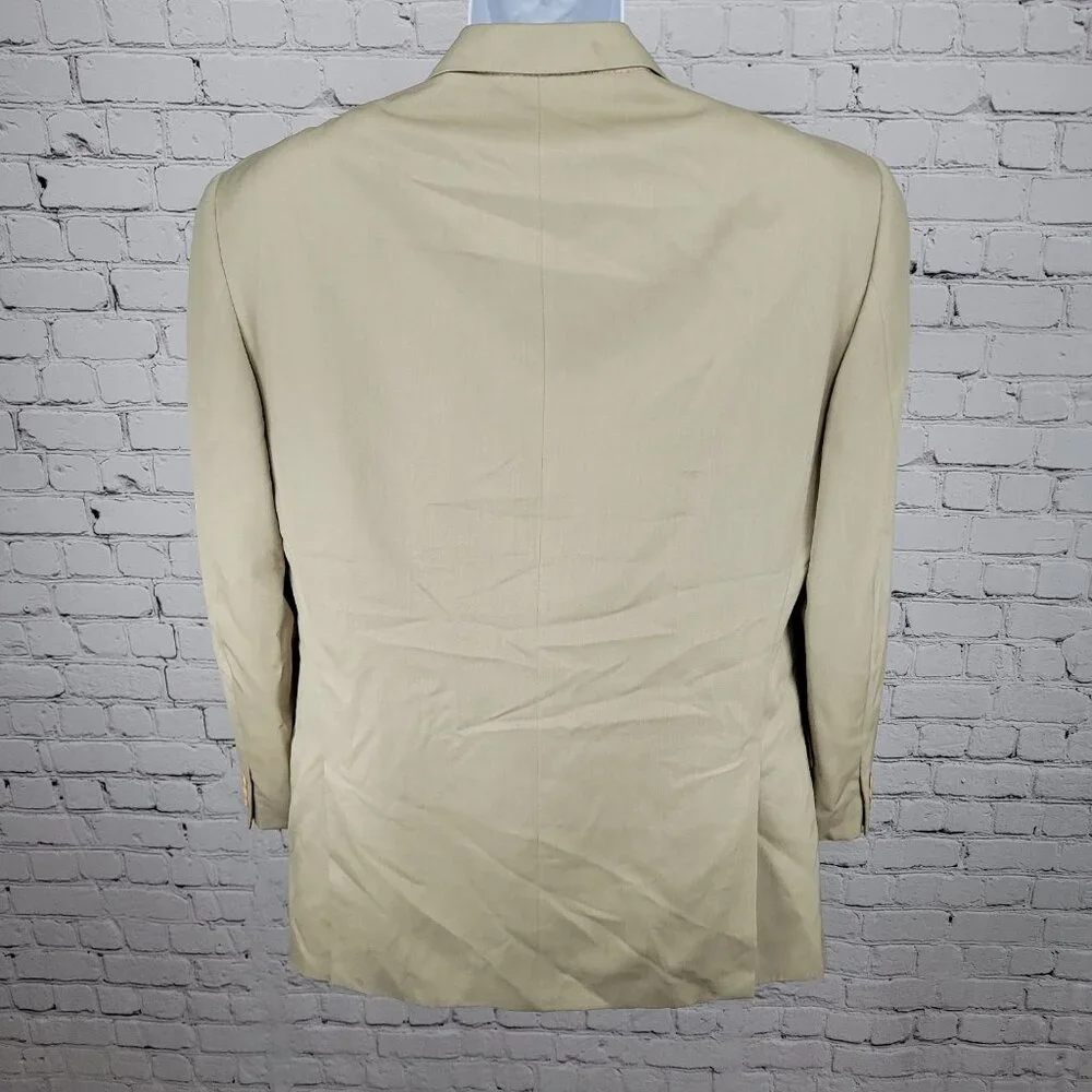 Ermenegildo Zegna Beige Silk Wool 3 Button Blazer Sport Coat Size 50 US 40